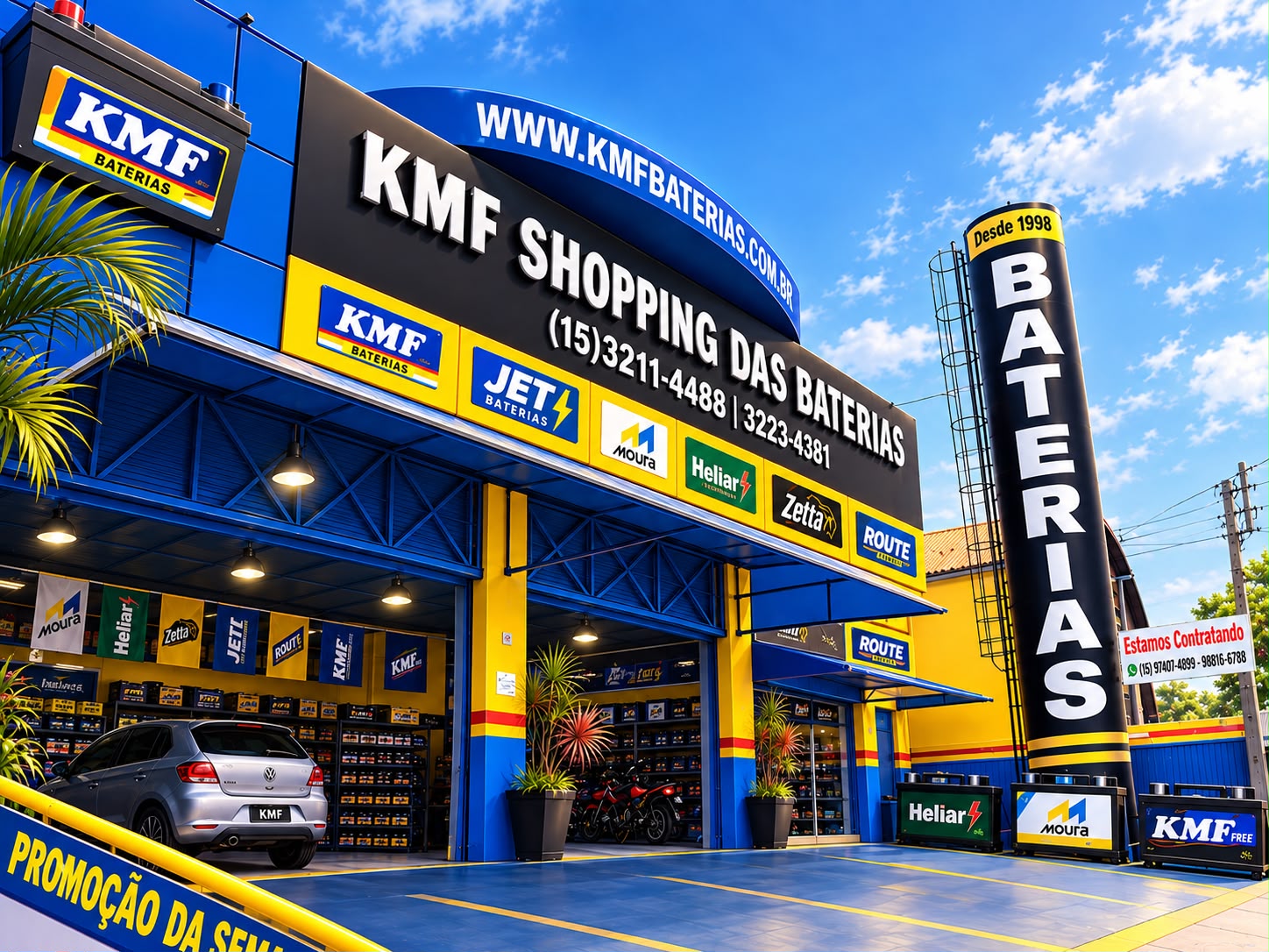 Fachada da KMF Shopping das Baterias